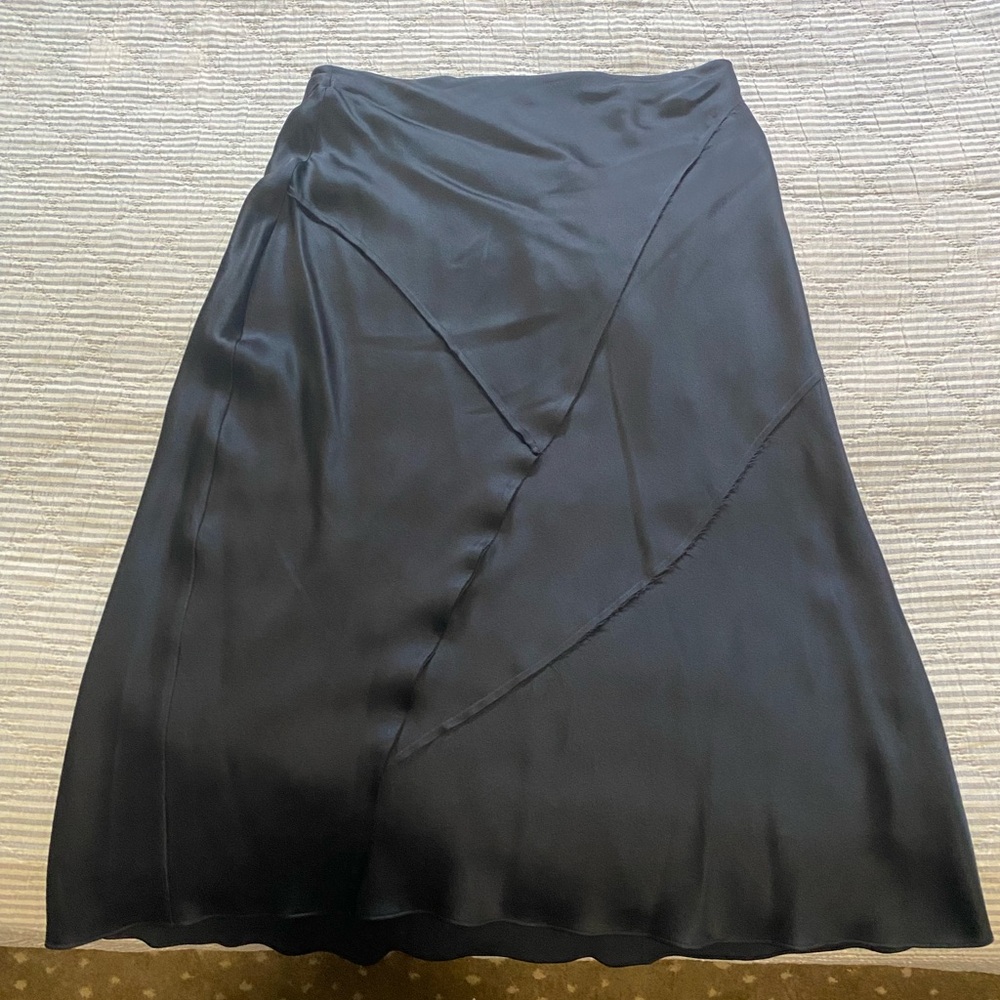 Vince Black Asymmetrical Midi Skirt for Work